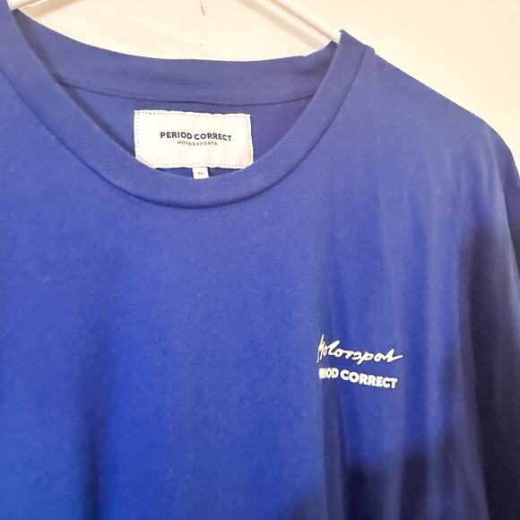 3 FOR $50! 🎁 PERIOD CORRECT Motorsport Calder Blue Crew T-Shirt Sz. XL - Picture 5 of 6